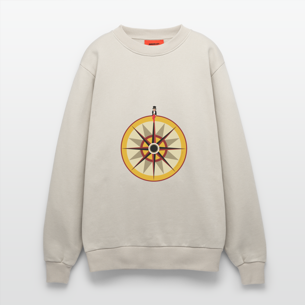 "Portafortuna Compass Collection"  Organic Relaxed Crew Neck Made in EU - WARM CLAY