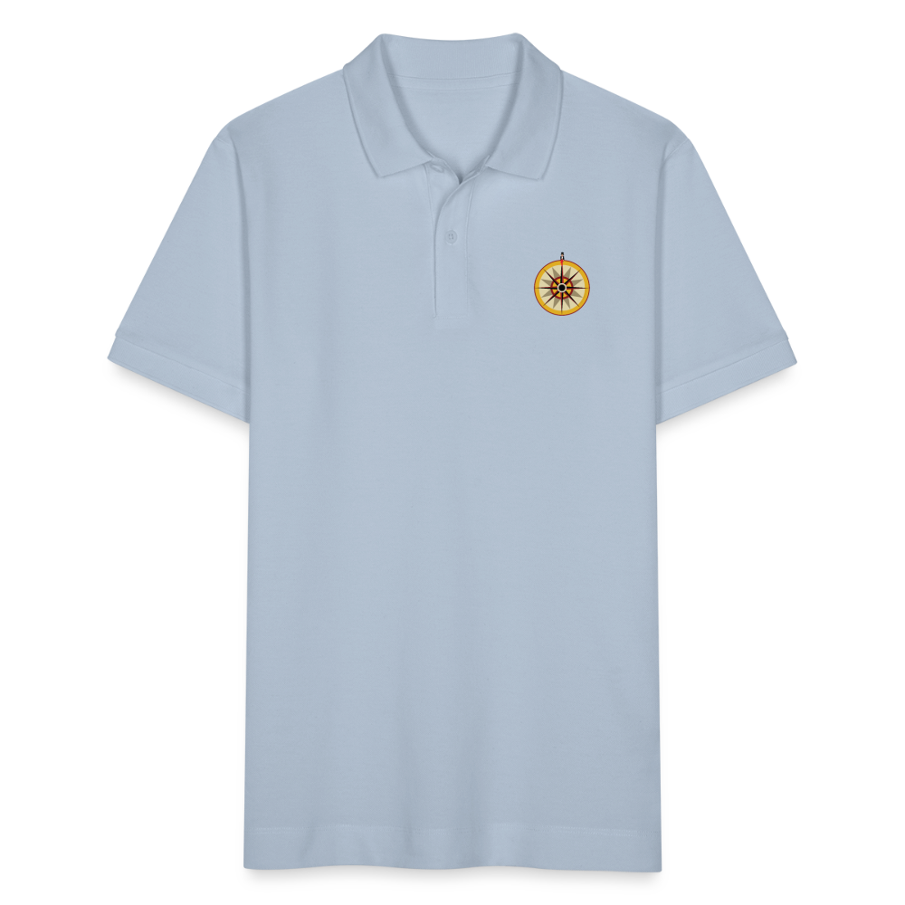 "Portafortuna Compass Collection"  Organic Unisex Polo Shirt - sky blue