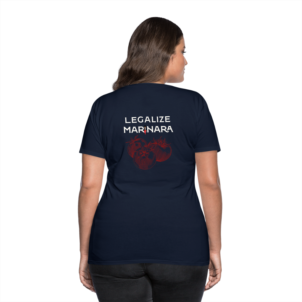 "Legalize Marinara" Woman's Premium T-shirt 100% cotton - navy