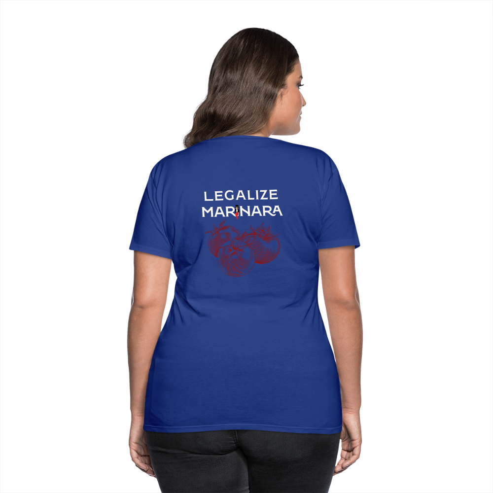 "Legalize Marinara" Woman's Premium T-shirt 100% cotton - royal blue