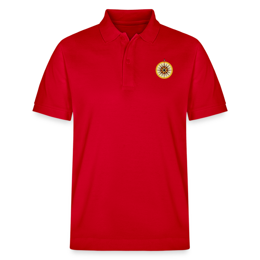 "Portafortuna Compass Collection"  Organic Unisex Polo Shirt - red