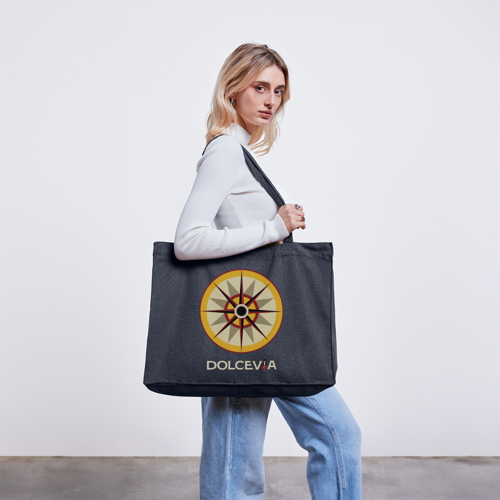 "Portafortuna Compass Collection"X-Large Canvas Shopper - midnight blue