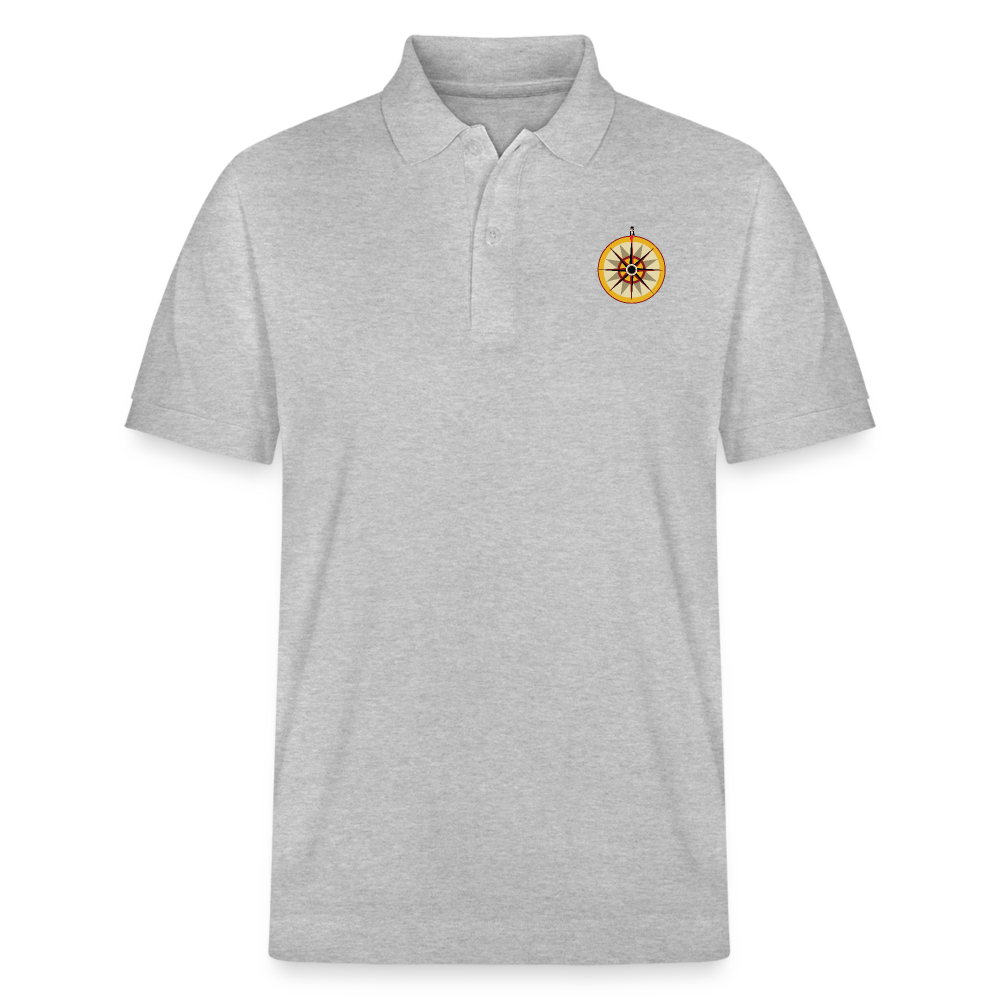 "Portafortuna Compass Collection"  Organic Unisex Polo Shirt - heather grey