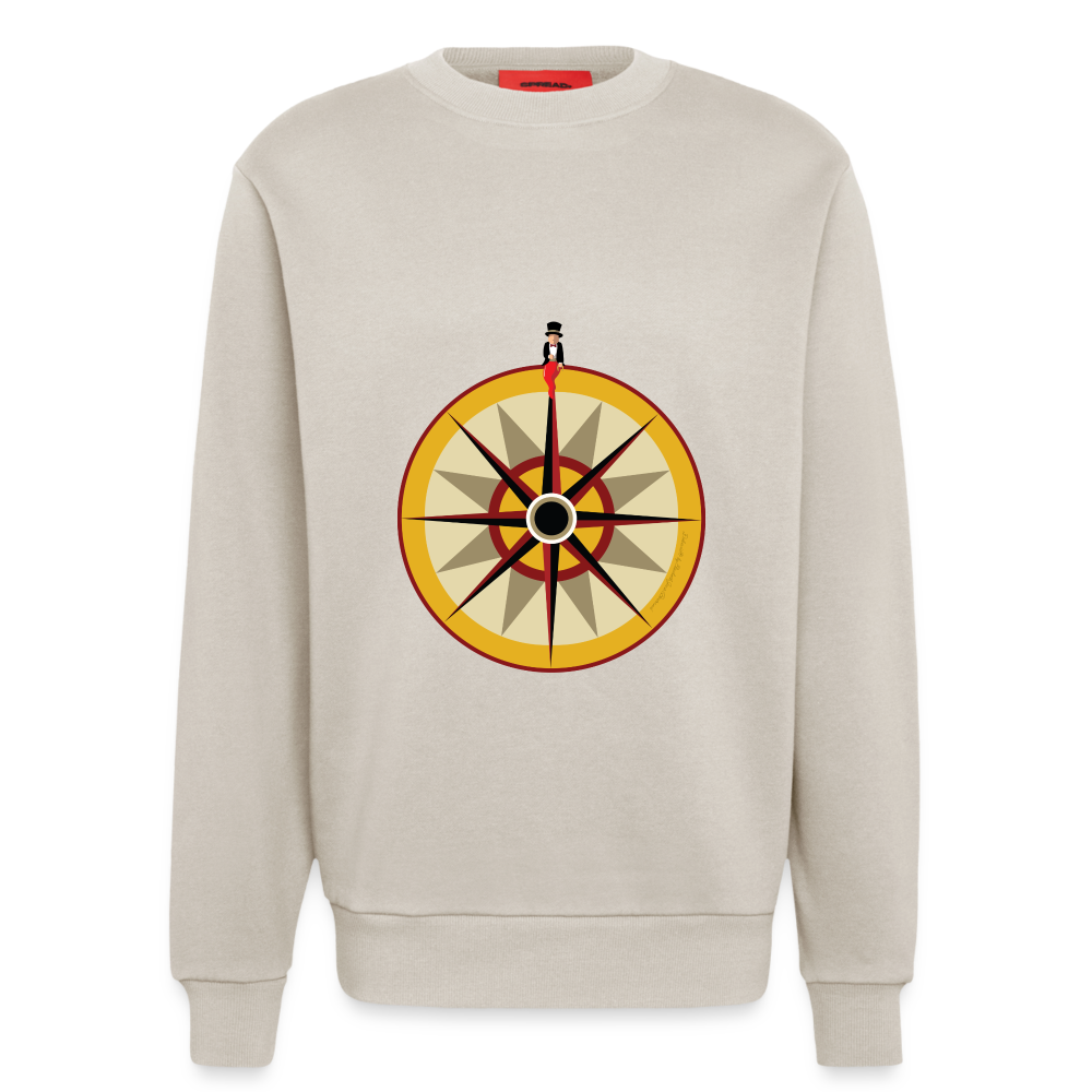 "Portafortuna Compass Collection"  Organic Relaxed Crew Neck Made in EU - WARM CLAY