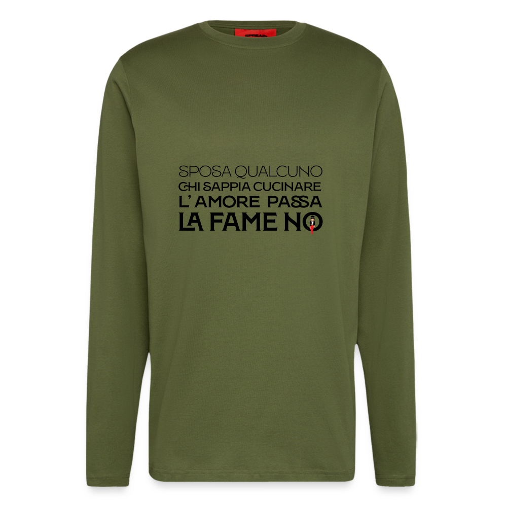 Portafortuna Organic Relaxed Longsleeve Shirt - MOSS GREEN