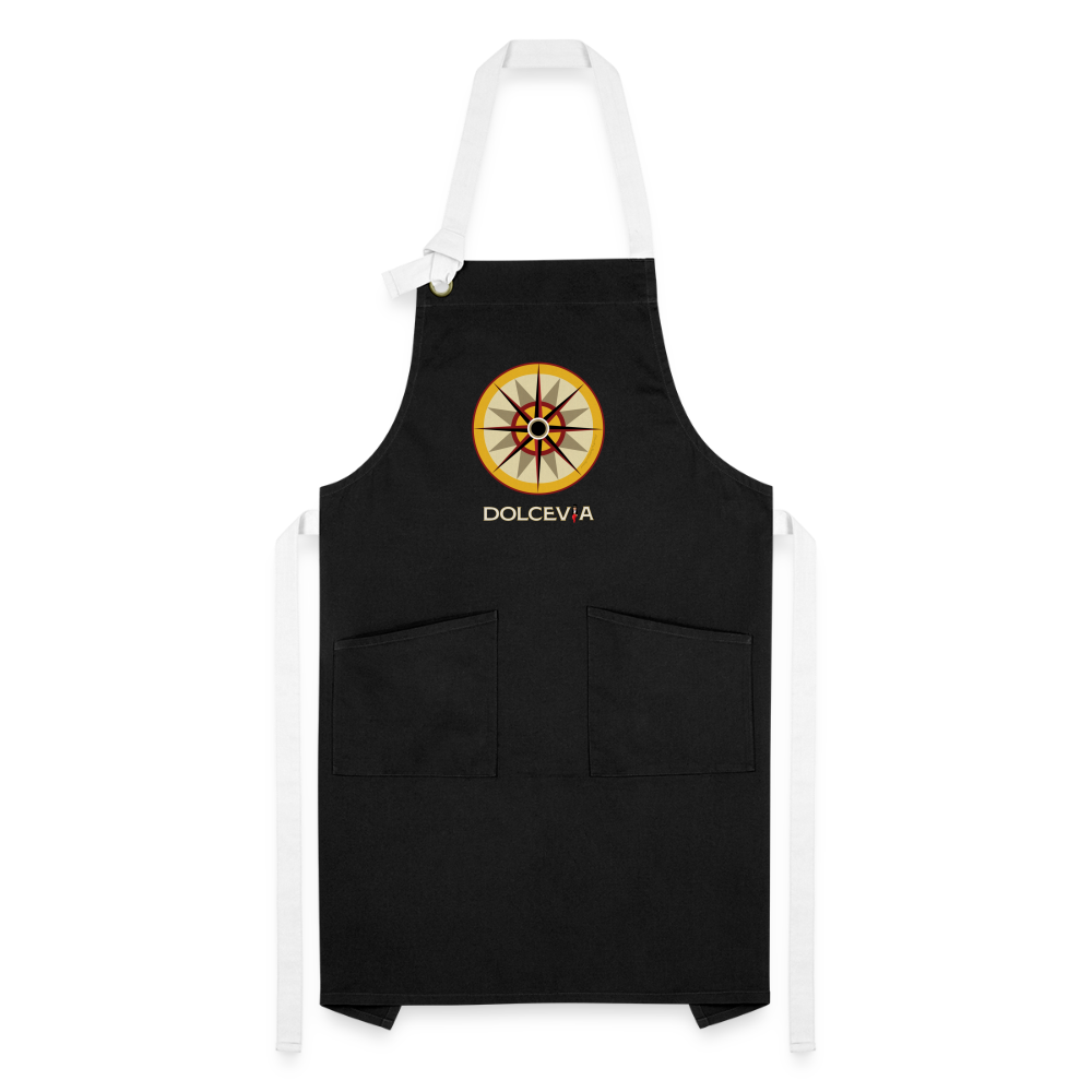 "Portafortuna Compass Collection" Artisan Apron - black/white