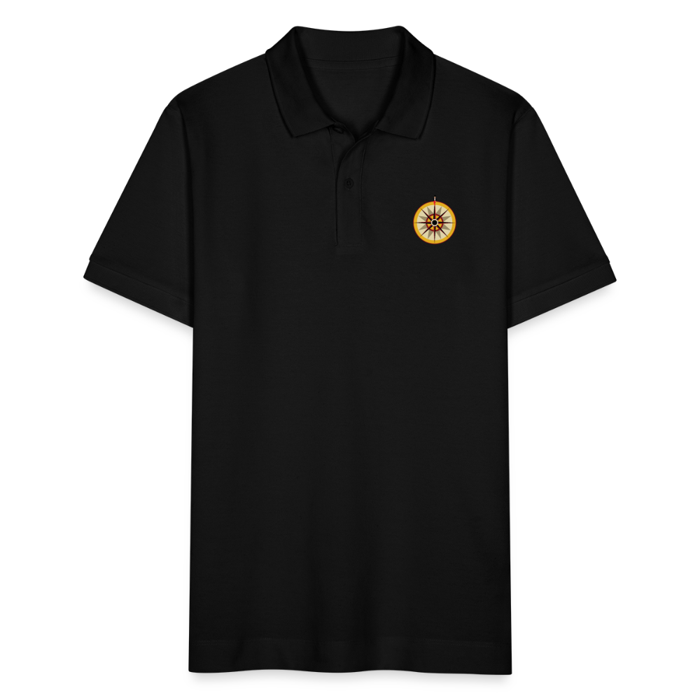 "Portafortuna Compass Collection"  Organic Unisex Polo Shirt - black