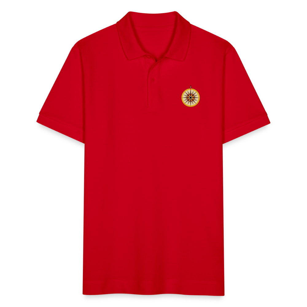 "Portafortuna Compass Collection"  Organic Unisex Polo Shirt - red