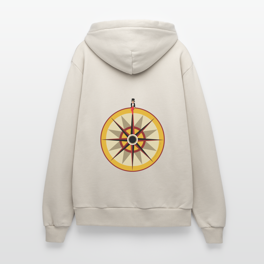 "Portafortuna Compass Collection"  Organic Relaxed Hooded Jacket Made in EU - WARM CLAY