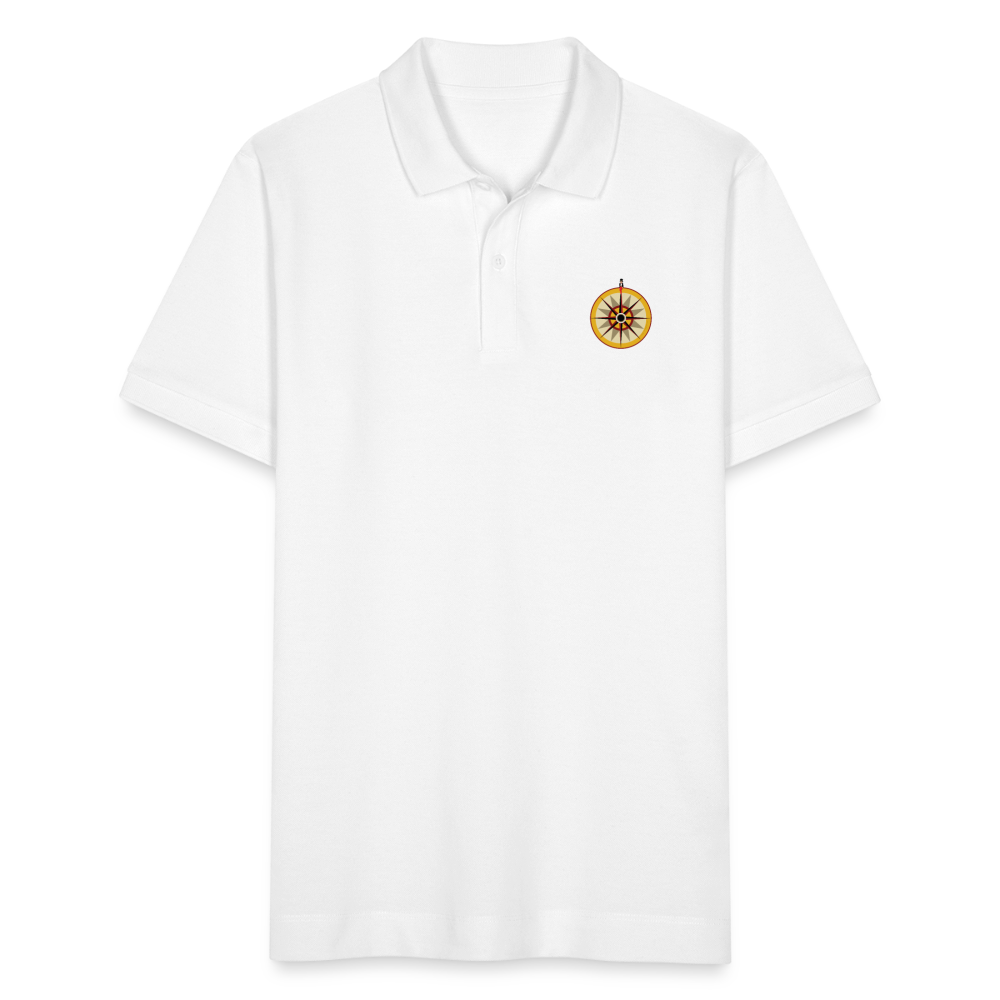 "Portafortuna Compass Collection"  Organic Unisex Polo Shirt - white