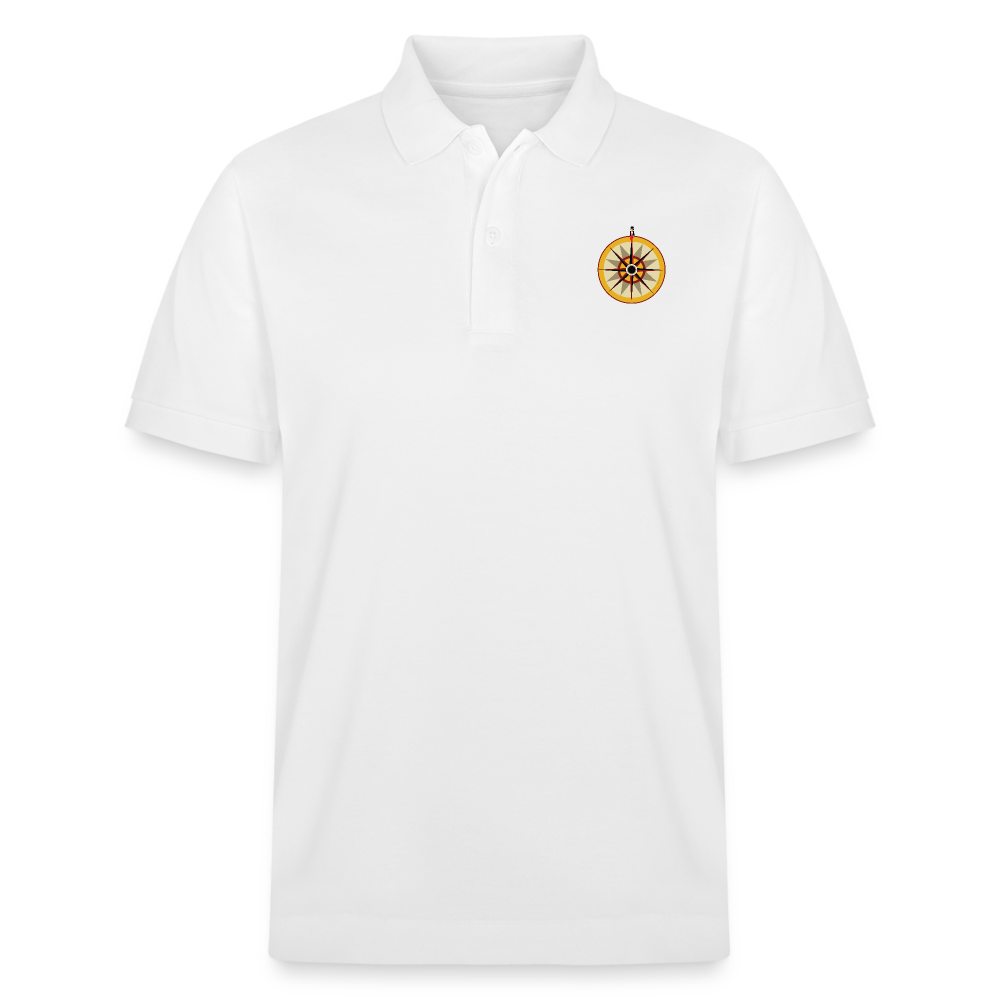 "Portafortuna Compass Collection"  Organic Unisex Polo Shirt - white