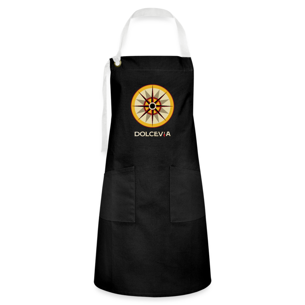 "Portafortuna Compass Collection" Artisan Apron - black/white