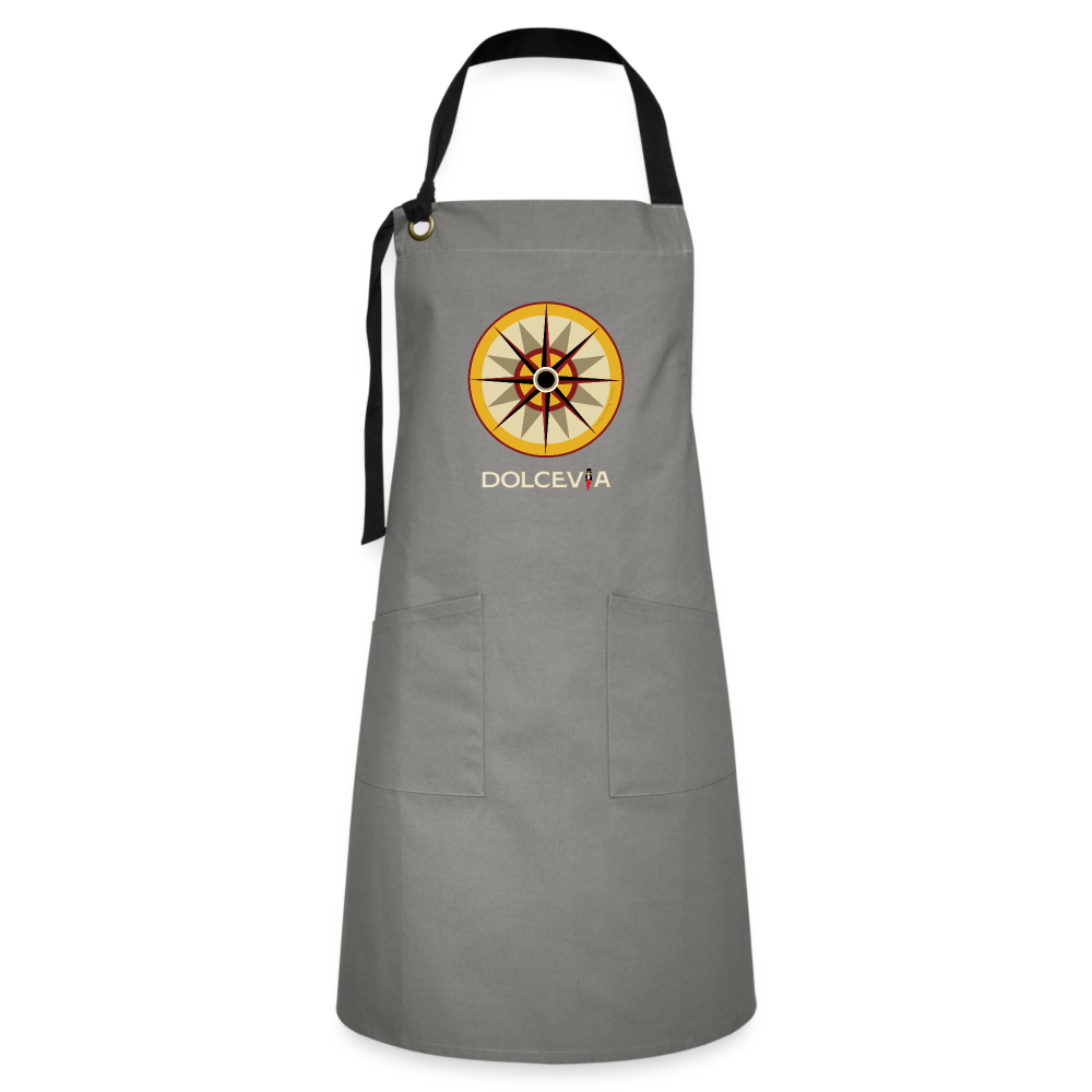 "Portafortuna Compass Collection" Artisan Apron - grey/black