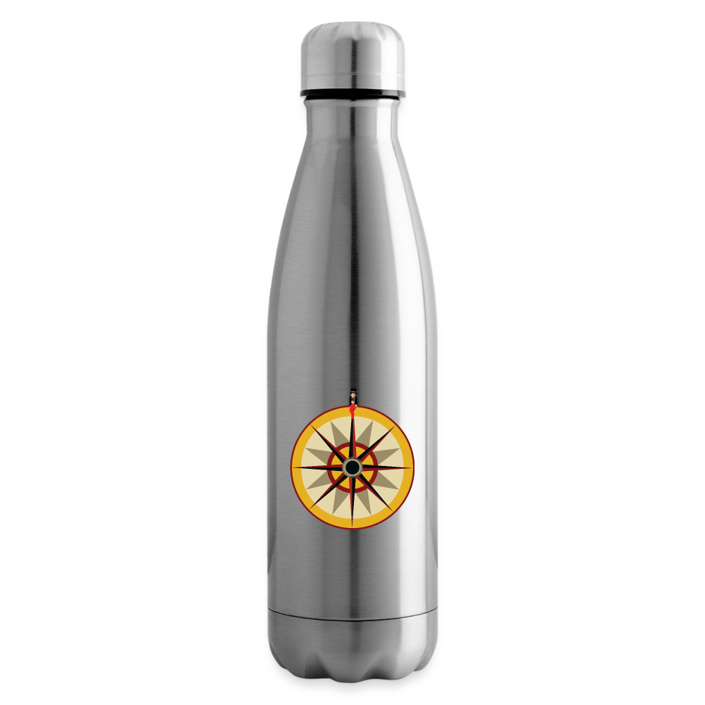 "Portafortuna Compass Collection" Insulated Water Bottle - silver