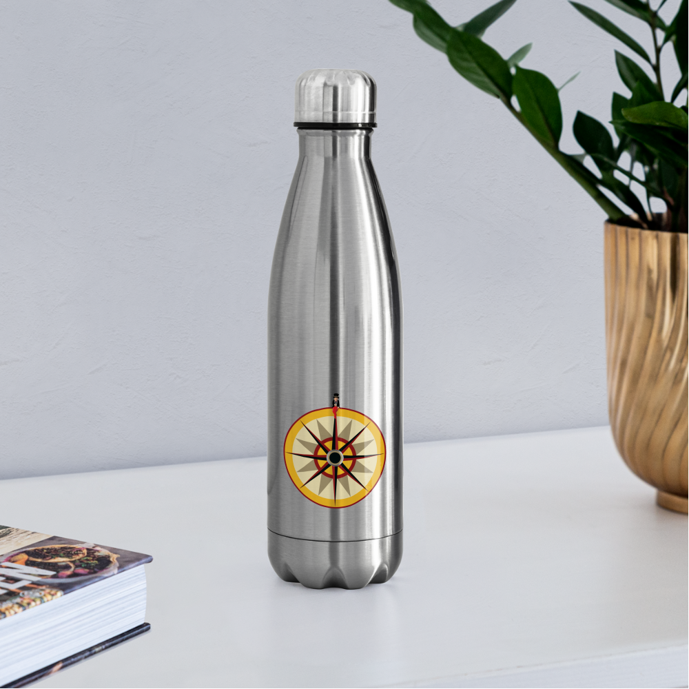 "Portafortuna Compass Collection" Insulated Water Bottle - silver