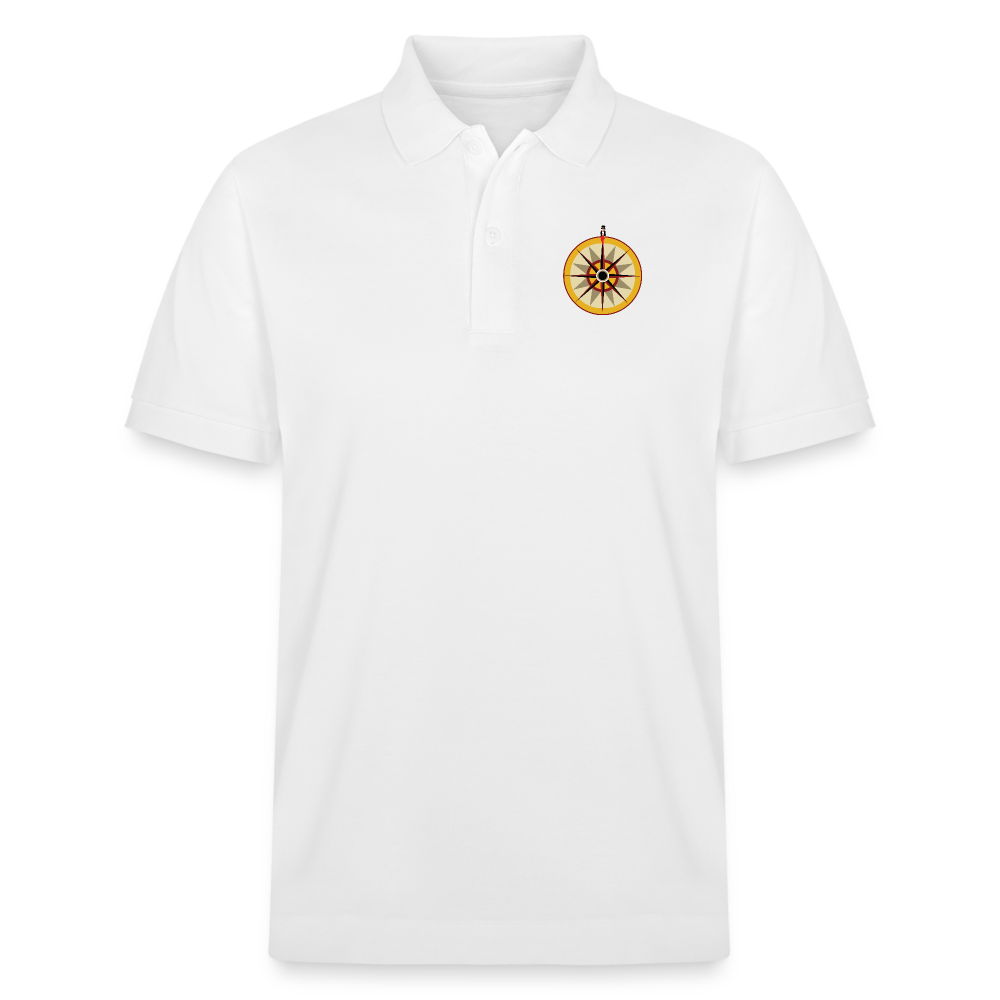"Portafortuna Compass Collection"  Organic Unisex Polo Shirt - white