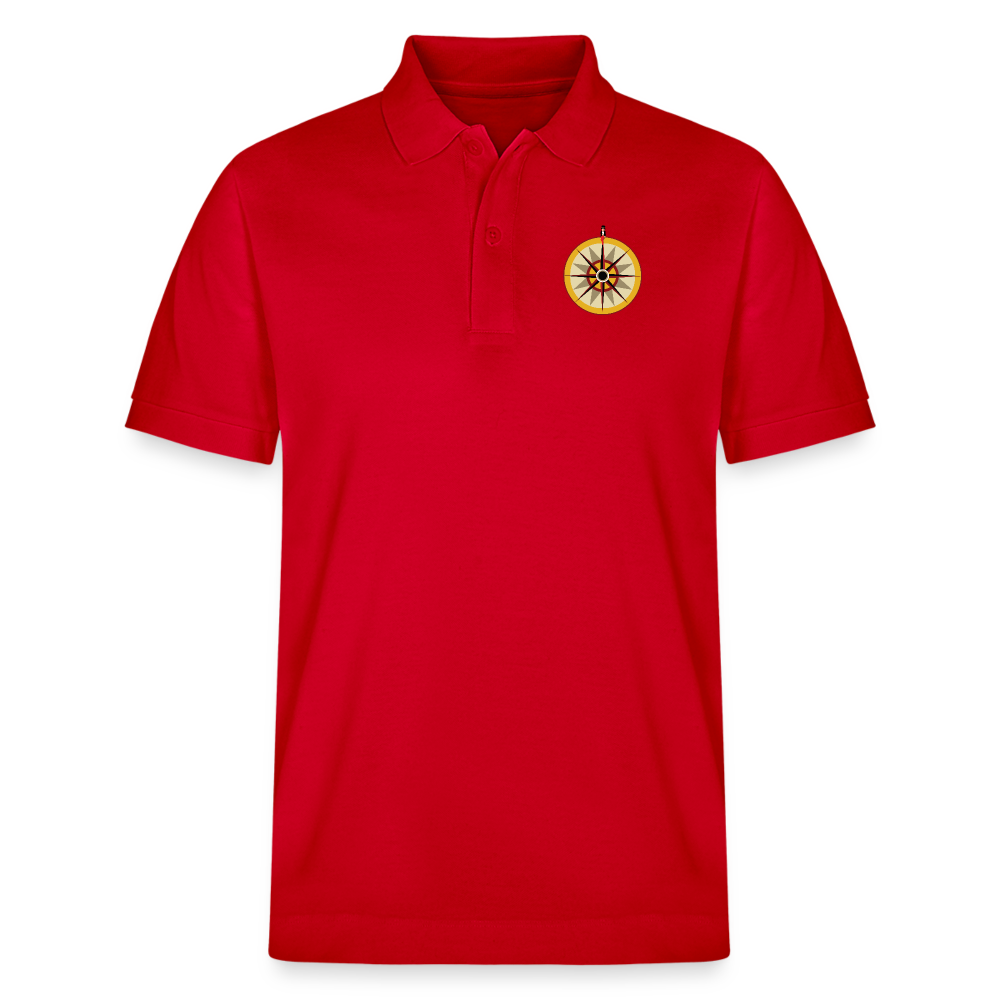 "Portafortuna Compass Collection"  Organic Unisex Polo Shirt - red