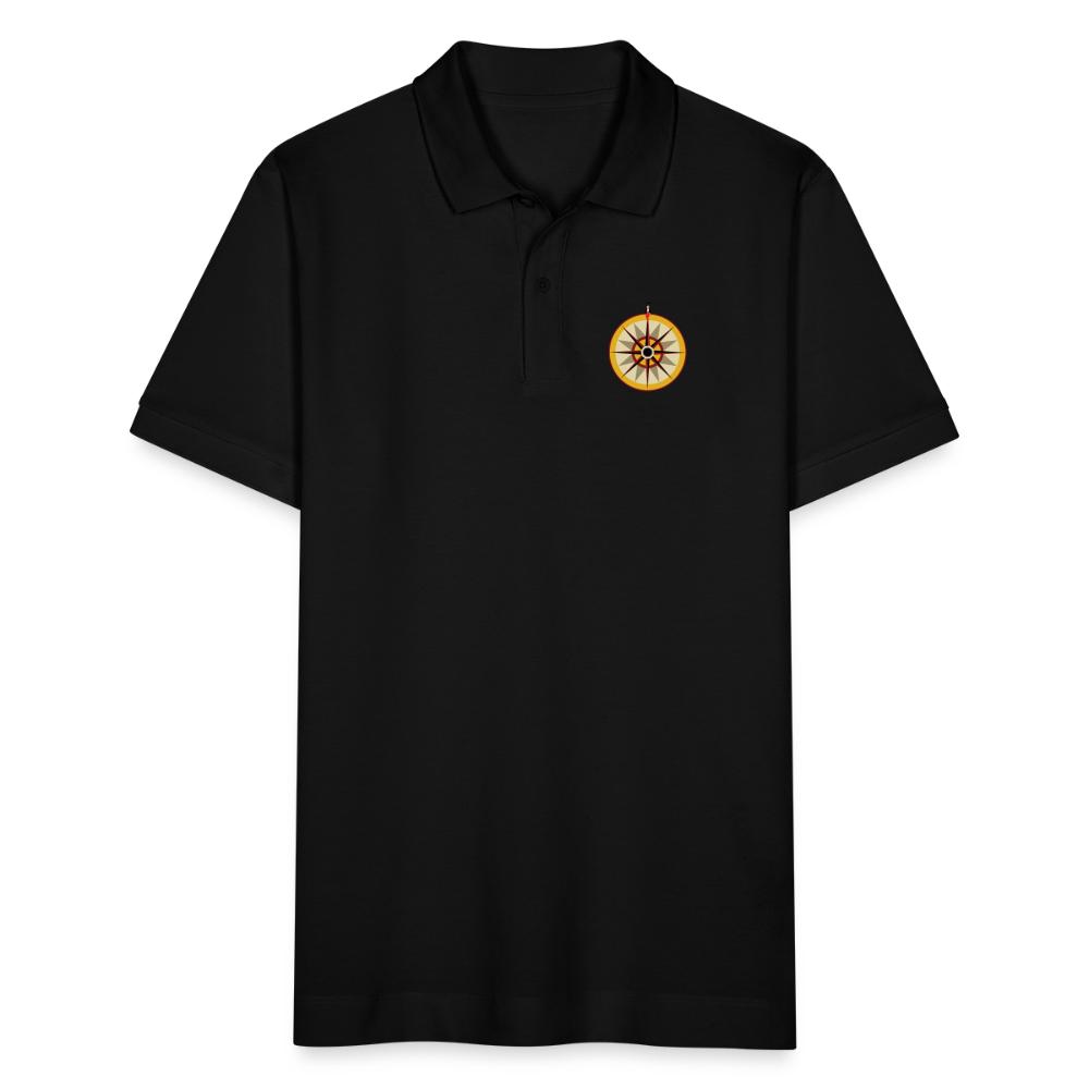 "Portafortuna Compass Collection"  Organic Unisex Polo Shirt - black