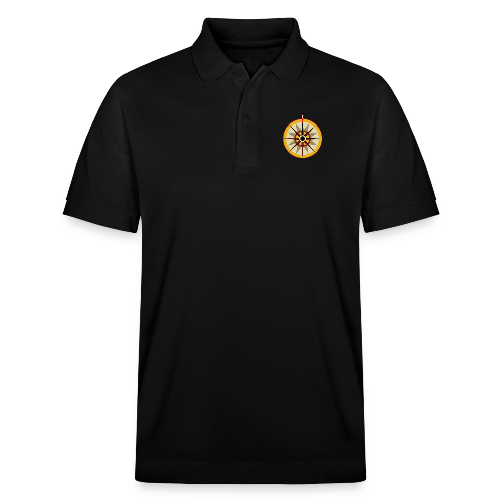 "Portafortuna Compass Collection"  Organic Unisex Polo Shirt - black