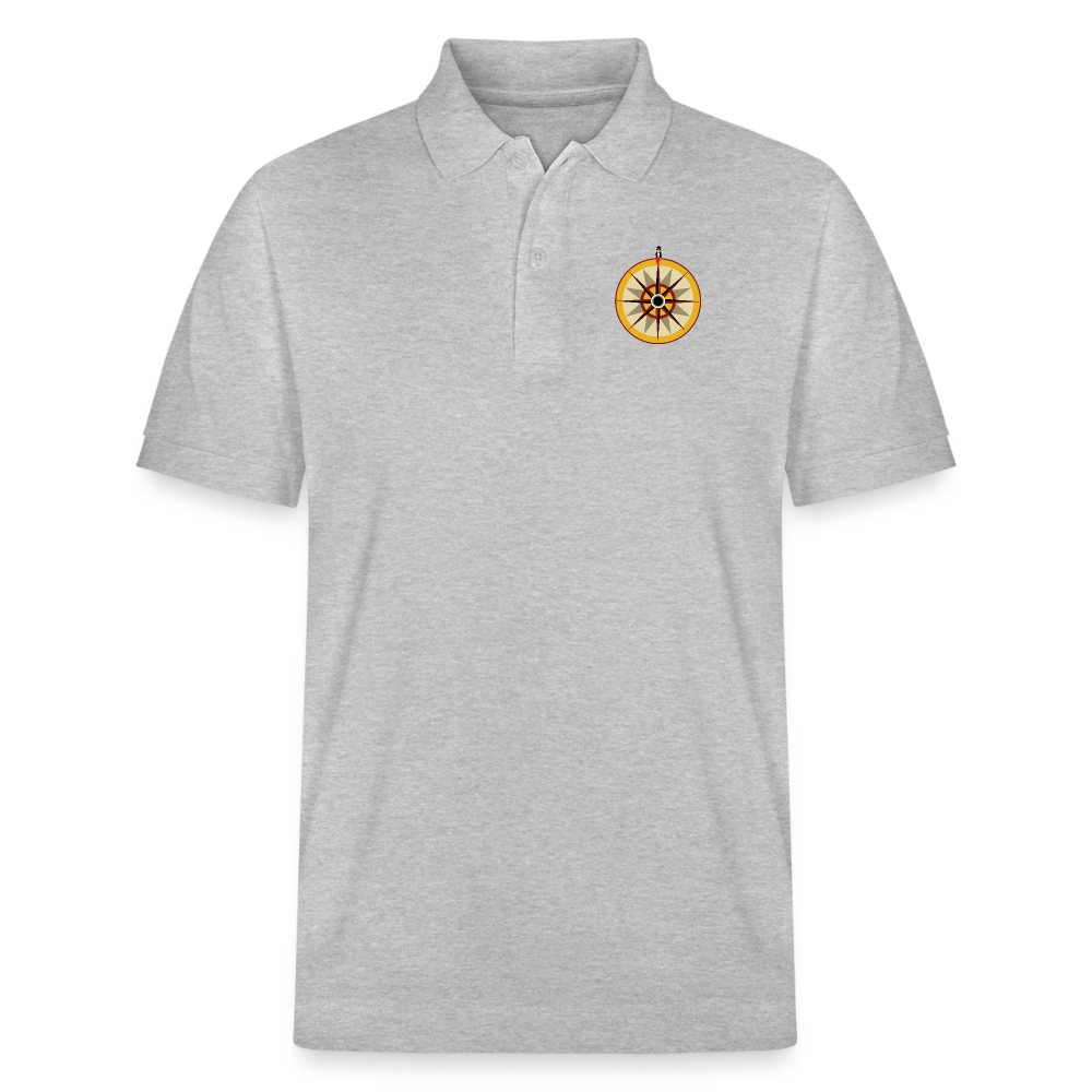 "Portafortuna Compass Collection"  Organic Unisex Polo Shirt - heather grey