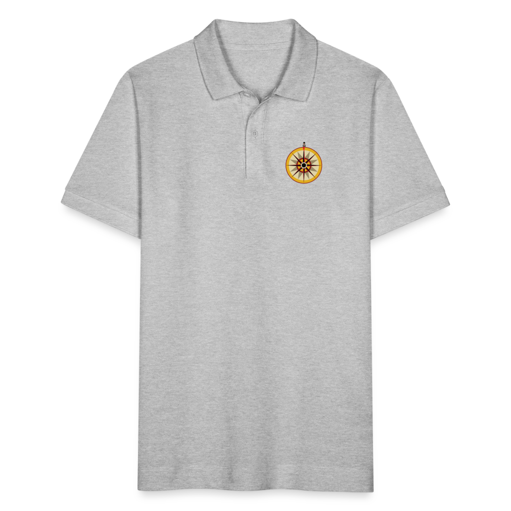 "Portafortuna Compass Collection"  Organic Unisex Polo Shirt - heather grey