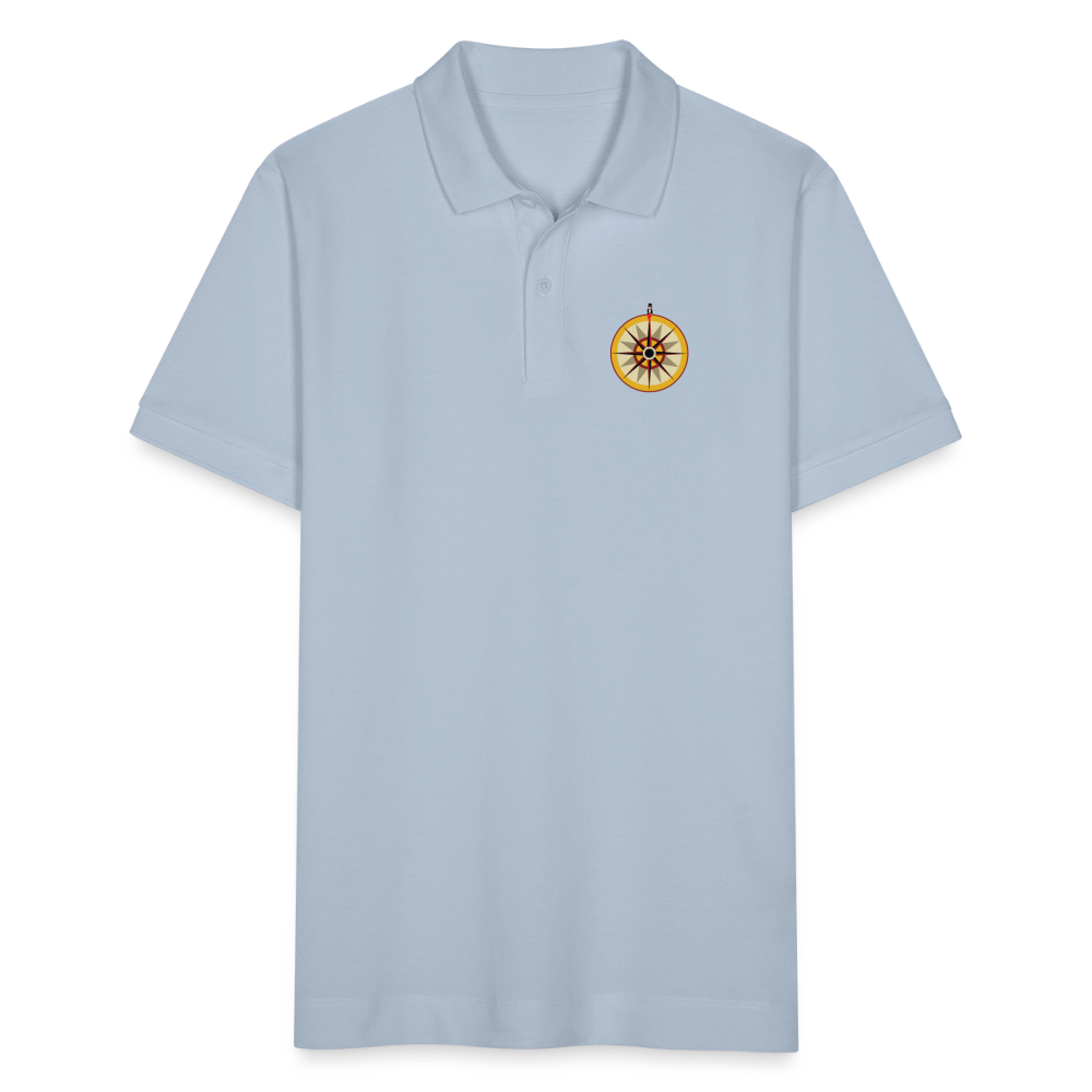 "Portafortuna Compass Collection"  Organic Unisex Polo Shirt - sky blue