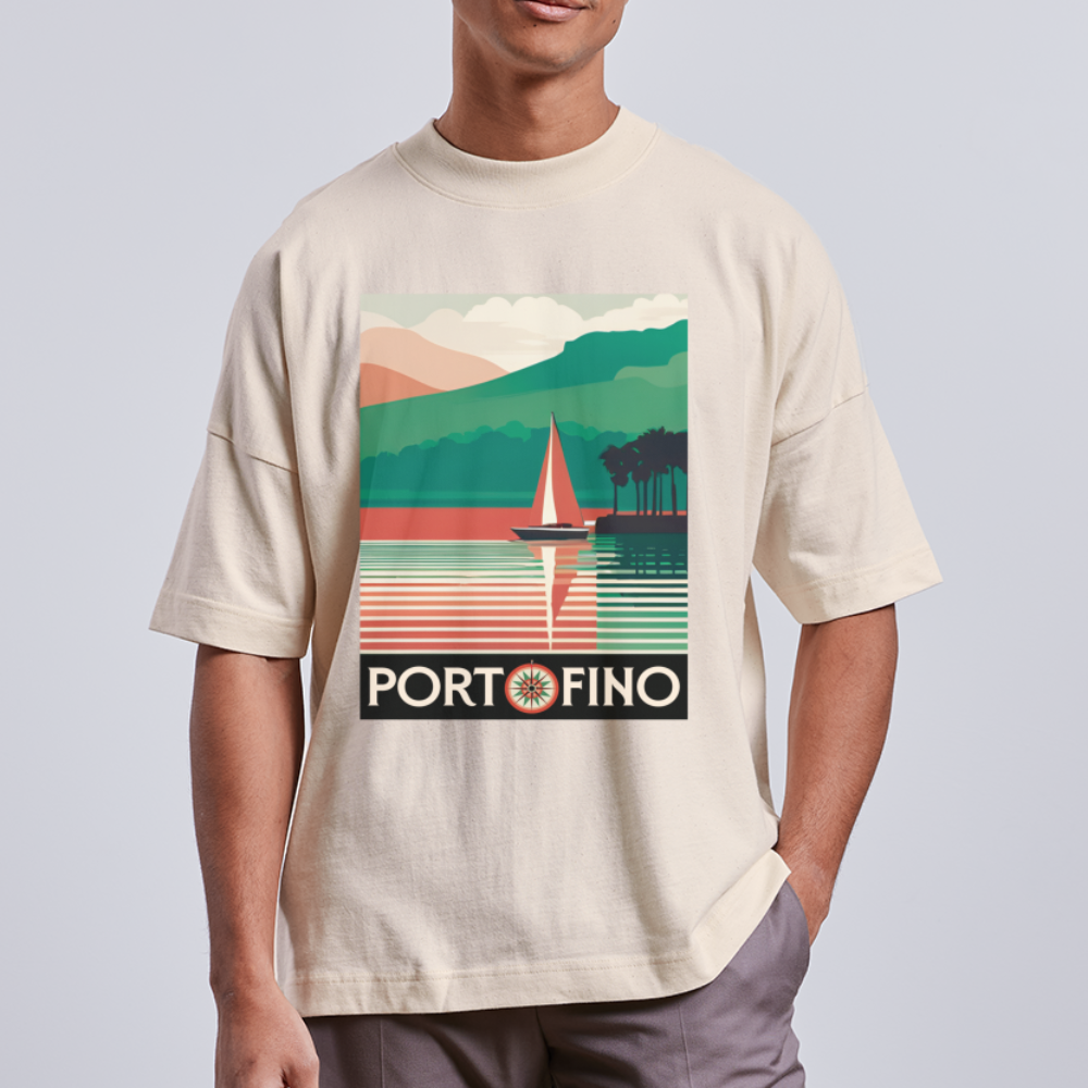 "Portofino" oversized organic T-shirt - natuurwit